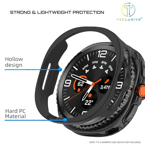 T Teclusive Protective Slim Bumper Case Compatible for Galaxy Watch 8 Classic | Curved Hard Shell Bumper Side Edge Protection Cover for Watch 8 Classic 4.6 (Transparent) - Image 4