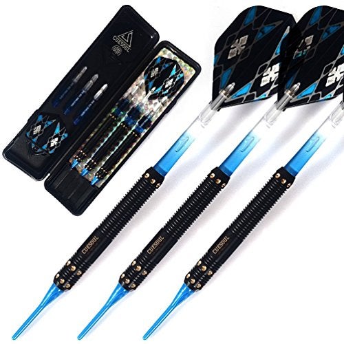 CUESOUL 16 Grams Soft Tip Darts Set with Dart Case - Brass Barrels - Image 1