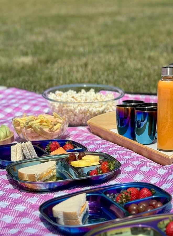 wellthya NourishMeal Kids Plates | Balanced Bites Divided Plates for Kids & Toddlers | Lunch Plates | 100% BPA Free & Dishwasher Safe | Pack of 2 (Electric Blue) - Image 5