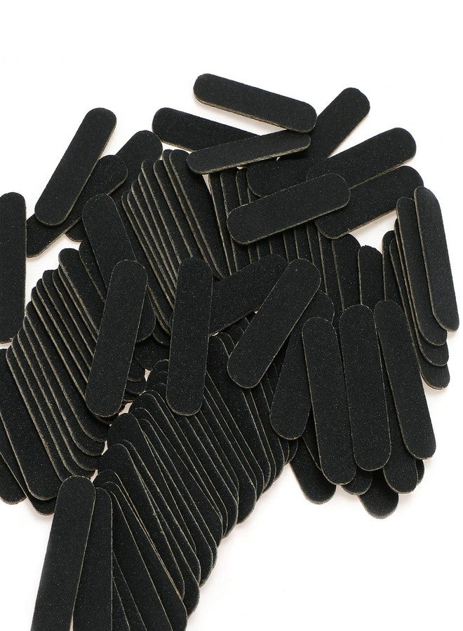 MWOOT 100 Pcs Mini Nail Files Bulk, Mwoot Disposable Double Sided Emery Board 180/240 Grit, Fingernail Nail File Buffer Set Manicure Tool for Natural Acrylic Fake Nails Home and Salon Use (Black) - Image 1