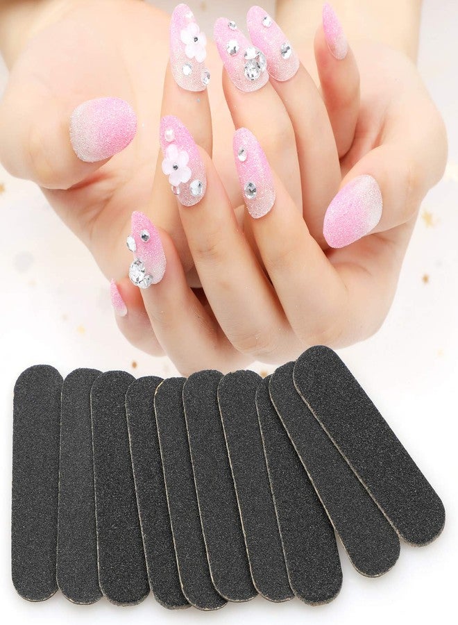 MWOOT 100 Pcs Mini Nail Files Bulk, Mwoot Disposable Double Sided Emery Board 180/240 Grit, Fingernail Nail File Buffer Set Manicure Tool for Natural Acrylic Fake Nails Home and Salon Use (Black) - Image 4