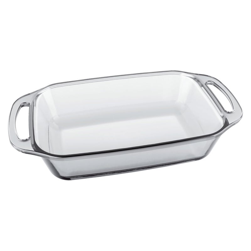 Marinex Medium Rectangular Glass Roaster with Handle 2.7L, Oven Safe Transparent Bakeware for Lasagna, Cakes, Brownies, Roasting & Casseroles  Heat Resistant Durable Glass Dish for Home & Kitchen - Image 1