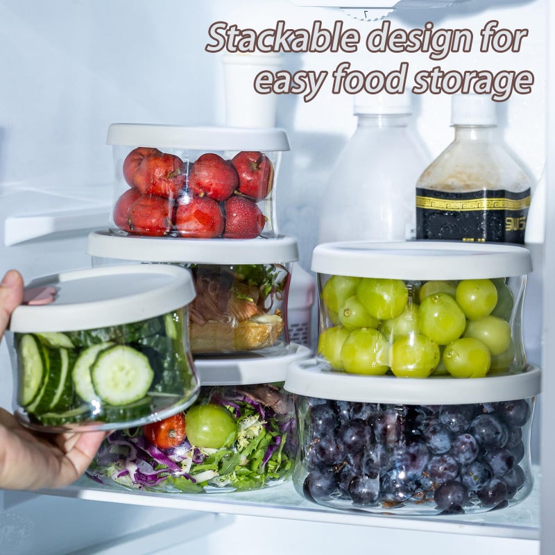 wangsdjy Glass Food Storage Containers with Lids, Leak-Proof BPA Free Round Glass Containers with Lids for Storage soups and leftovers - Microwave, Dishwasher, Freezer Safe (Gray 3PCS) - Image 4