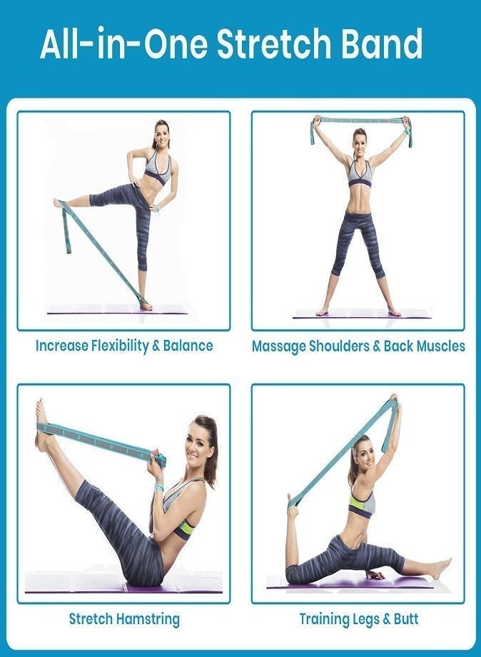 ليفي شريط مطاطي بتسع حلقات، حزام مرن لليوجا والعلاج الطبيعي والرقص وإعادة التأهيل وتدريب المرونة، شريط تمارين مقاومة خفيفة - Image 4