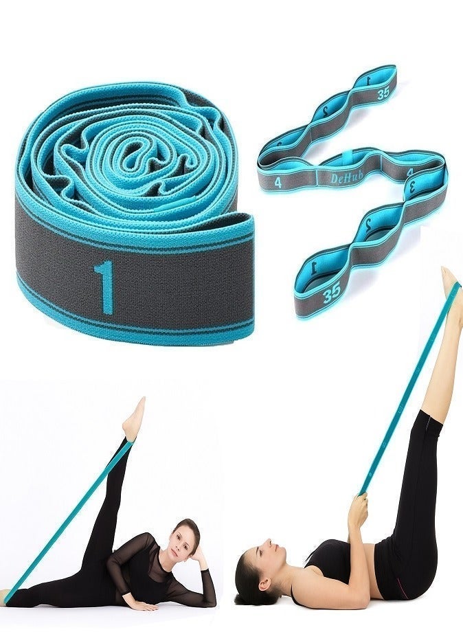 ليفي شريط مطاطي بتسع حلقات، حزام مرن لليوجا والعلاج الطبيعي والرقص وإعادة التأهيل وتدريب المرونة، شريط تمارين مقاومة خفيفة - Image 1