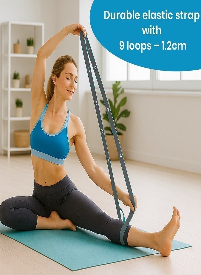 ليفي شريط مطاطي بتسع حلقات، حزام مرن لليوجا والعلاج الطبيعي والرقص وإعادة التأهيل وتدريب المرونة، شريط تمارين مقاومة خفيفة - Image 2