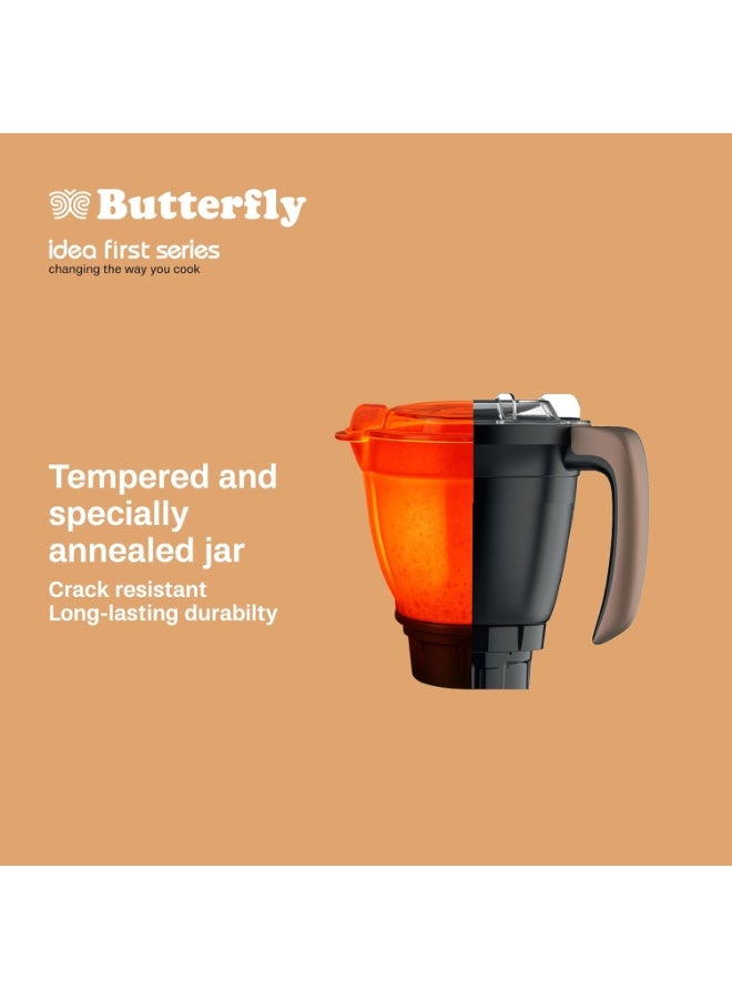 باترفلاي Butterfly ZieraBlack 1000 Watt Mixer Grinder | 4 Jars | Uniform Grinding - Tornado Blade & Lid | Smudge Free Jars | Long Lasting Tempered & SS Annealed Jars | Torx23 Motor| 5 Years Warranty - Image 3