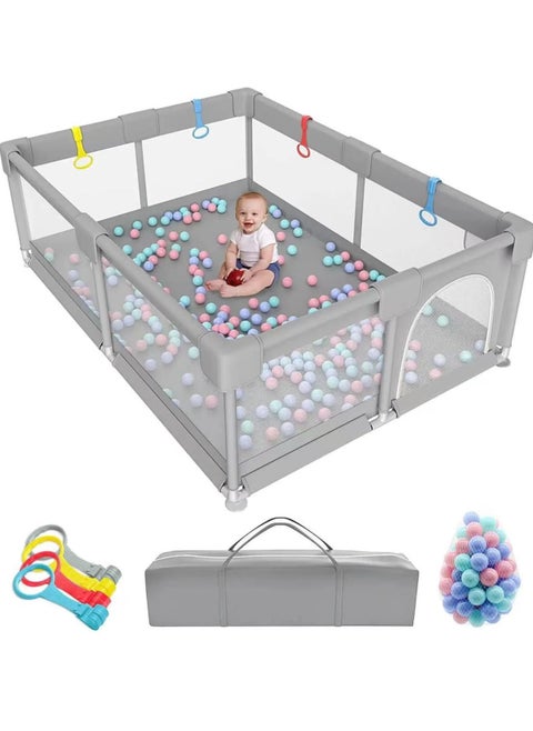 Baby Playpen, Baby Protective Playpen,Baby Home Indoor Game Fence, Safe and Stable, Gray (grey, 200 * 200cm)