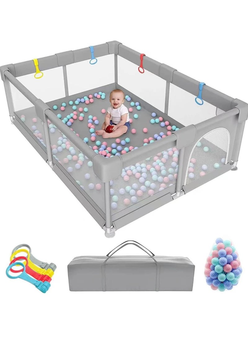 Baby Playpen, Baby Protective Playpen,Baby Home Indoor Game Fence, Safe and Stable, Gray (grey, 200 * 200cm)