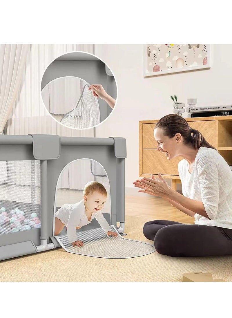 Baby Playpen, Baby Protective Playpen,Baby Home Indoor Game Fence, Safe and Stable, Gray (grey, 200 * 200cm)