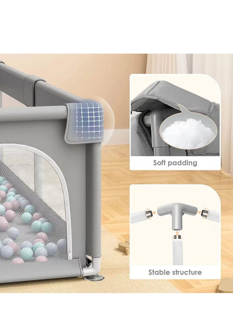 Baby Playpen, Baby Protective Playpen,Baby Home Indoor Game Fence, Safe and Stable, Gray (grey, 200 * 200cm)
