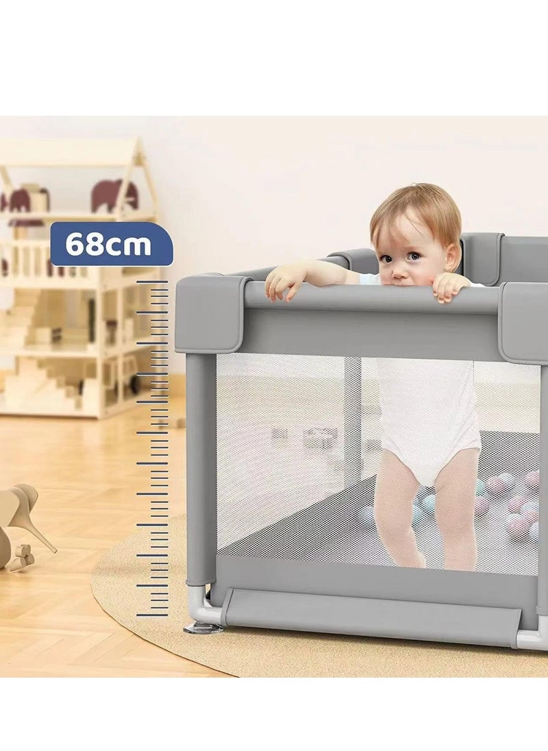 Baby Playpen, Baby Protective Playpen,Baby Home Indoor Game Fence, Safe and Stable, Gray (grey, 200 * 200cm)