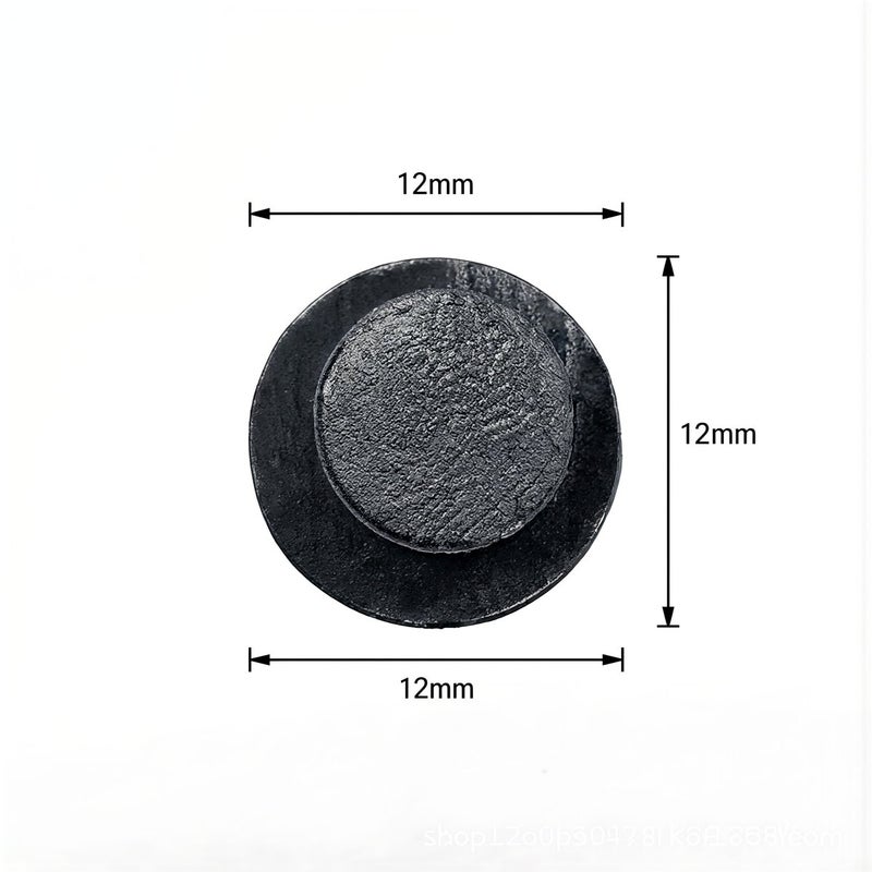 No Loose No Fall No Break No Fade Shoe Charm Rivet Black 10mm Face 8mm Shank 3.6mm Height - Image 3