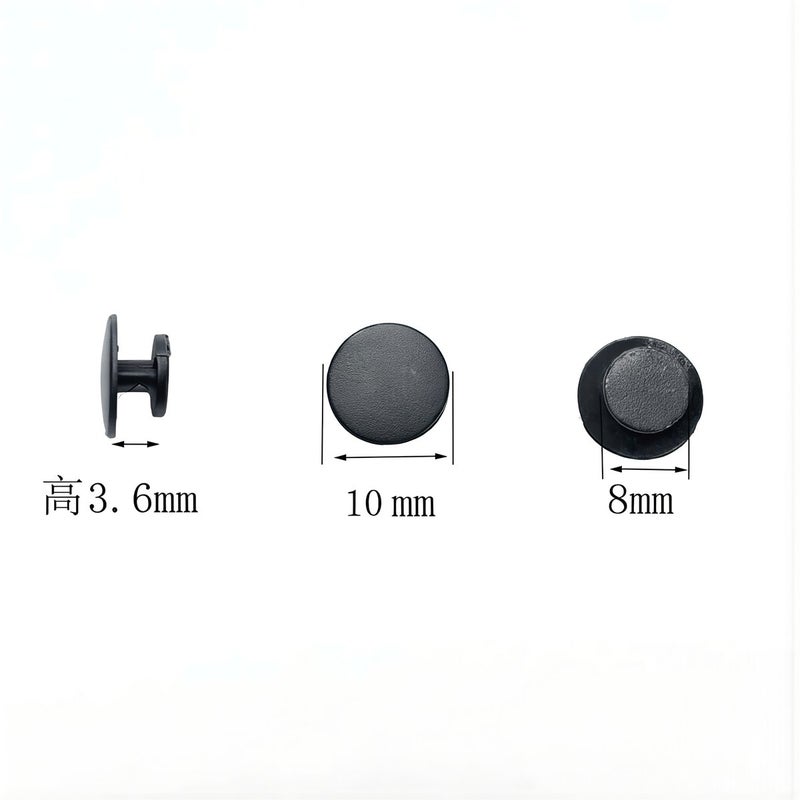 No Loose No Fall No Break No Fade Shoe Charm Rivet Black 10mm Face 8mm Shank 3.6mm Height - Image 1