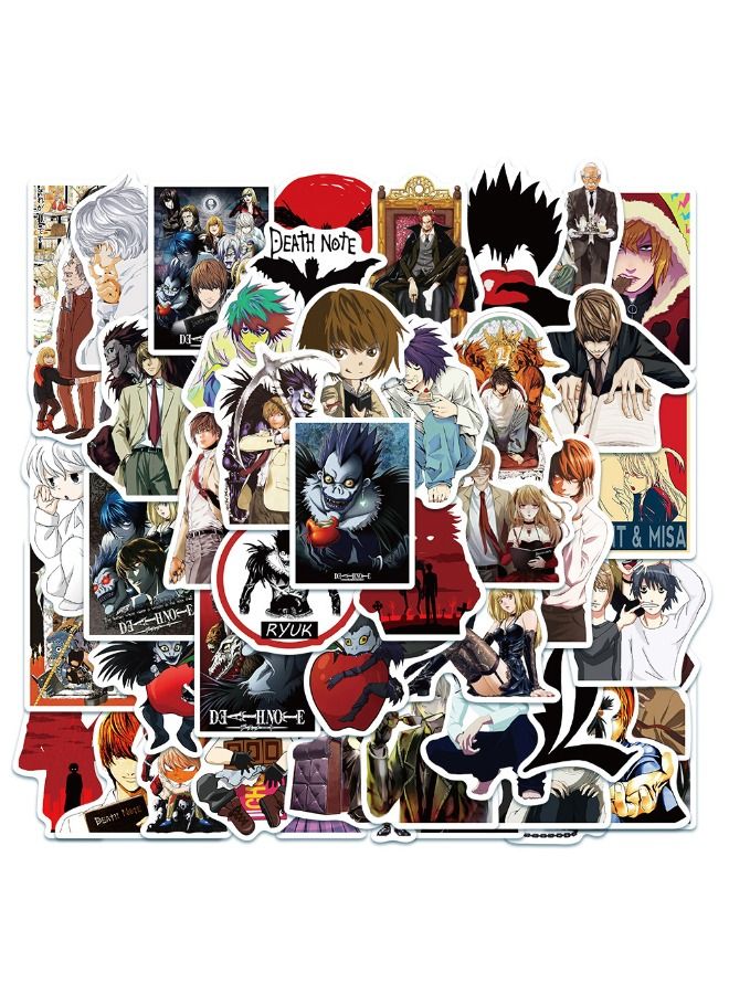 مجموعة ملصقات مقاومة للماء برسومات كرتونية ديث نوت من أنيمي مكون من 50 قطعة - Image 1