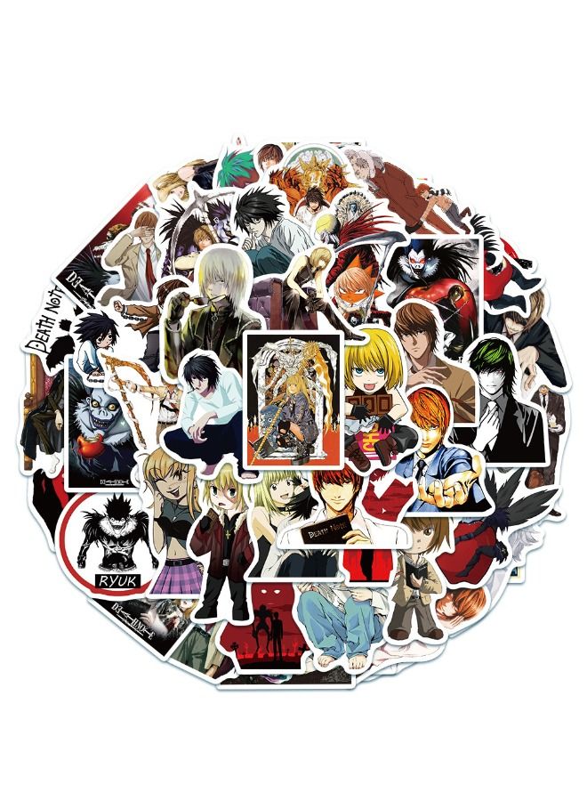 مجموعة ملصقات مقاومة للماء برسومات كرتونية ديث نوت من أنيمي مكون من 50 قطعة - Image 2