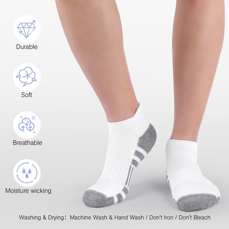 Felicigeely Ankle Athletic Running Socks Low Cut Sports Socks Breathable Cushioned Tab Socks for Men Women 6 Pairs - Image 3