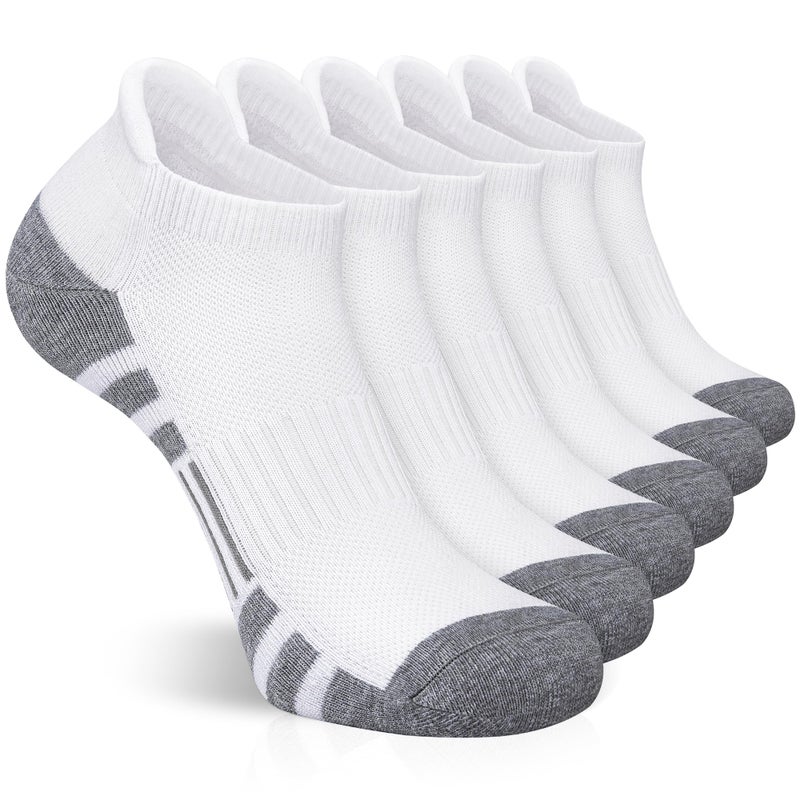 Felicigeely Ankle Athletic Running Socks Low Cut Sports Socks Breathable Cushioned Tab Socks for Men Women 6 Pairs - Image 1