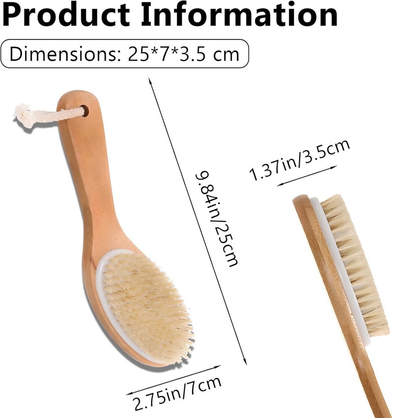 Jaasuee Natural Wooden Dry Brush for Exfoliating and Detoxifying Featuring Biodegradable Sisal Fibers SkinEnhancing Body Brush for Luminous and Smooth Skin Brown - Image 2