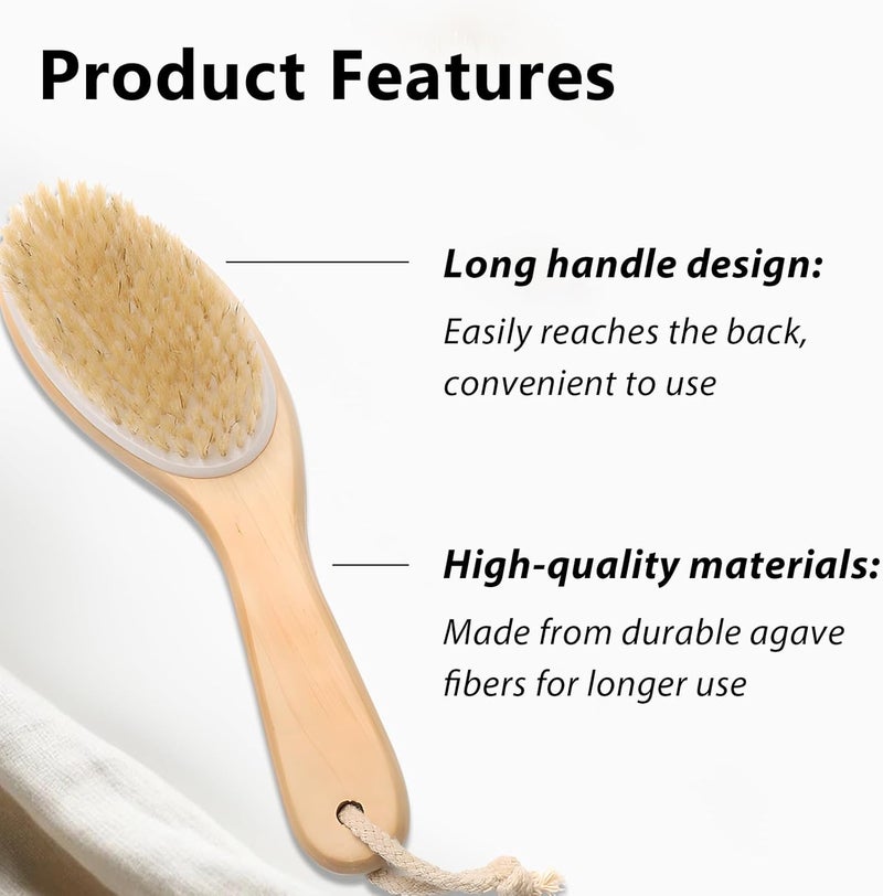 Jaasuee Natural Wooden Dry Brush for Exfoliating and Detoxifying Featuring Biodegradable Sisal Fibers SkinEnhancing Body Brush for Luminous and Smooth Skin Brown - Image 5