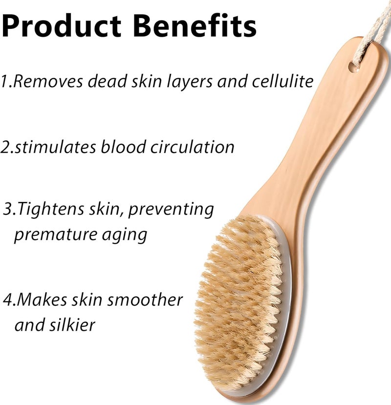 Jaasuee Natural Wooden Dry Brush for Exfoliating and Detoxifying Featuring Biodegradable Sisal Fibers SkinEnhancing Body Brush for Luminous and Smooth Skin Brown - Image 4