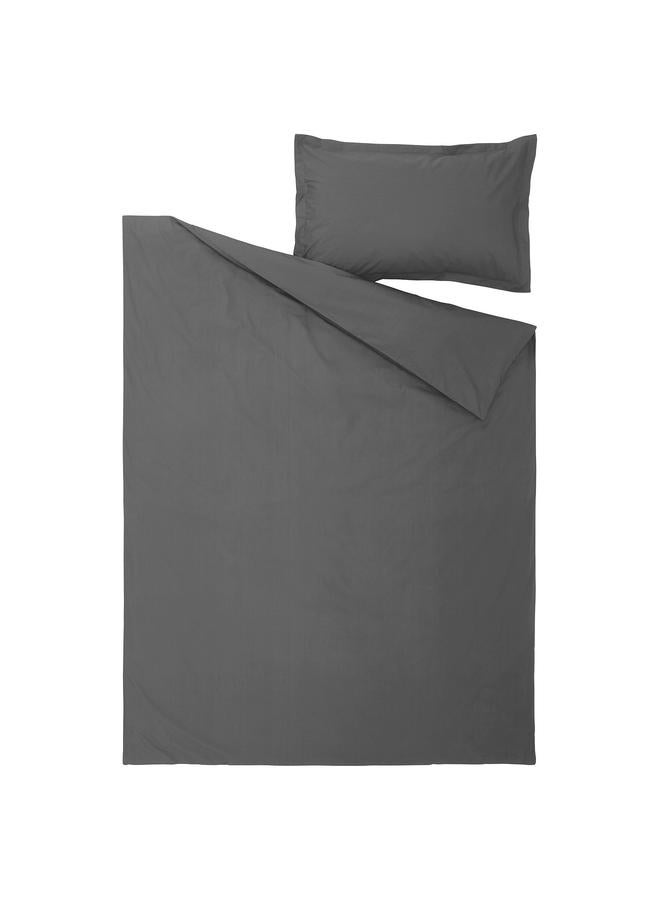 erorex Duvet cover and pillowcase, dark grey, 150x200/50x80 cm - Image 5