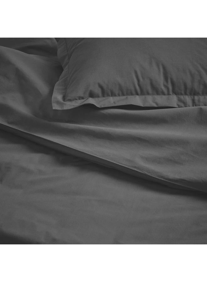 erorex Duvet cover and pillowcase, dark grey, 150x200/50x80 cm - Image 4