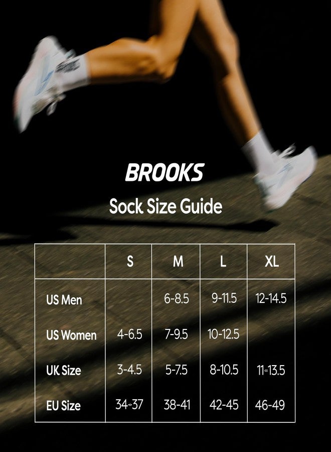 Brooks Ghost Crew Socks I Performance Running Cushioned Socks with Arch Support for Men & Women - Black/BR Crew - Large - Image 2