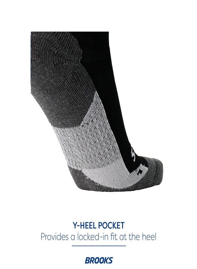 Brooks Ghost Crew Socks I Performance Running Cushioned Socks with Arch Support for Men & Women - Black/BR Crew - Large - Image 5