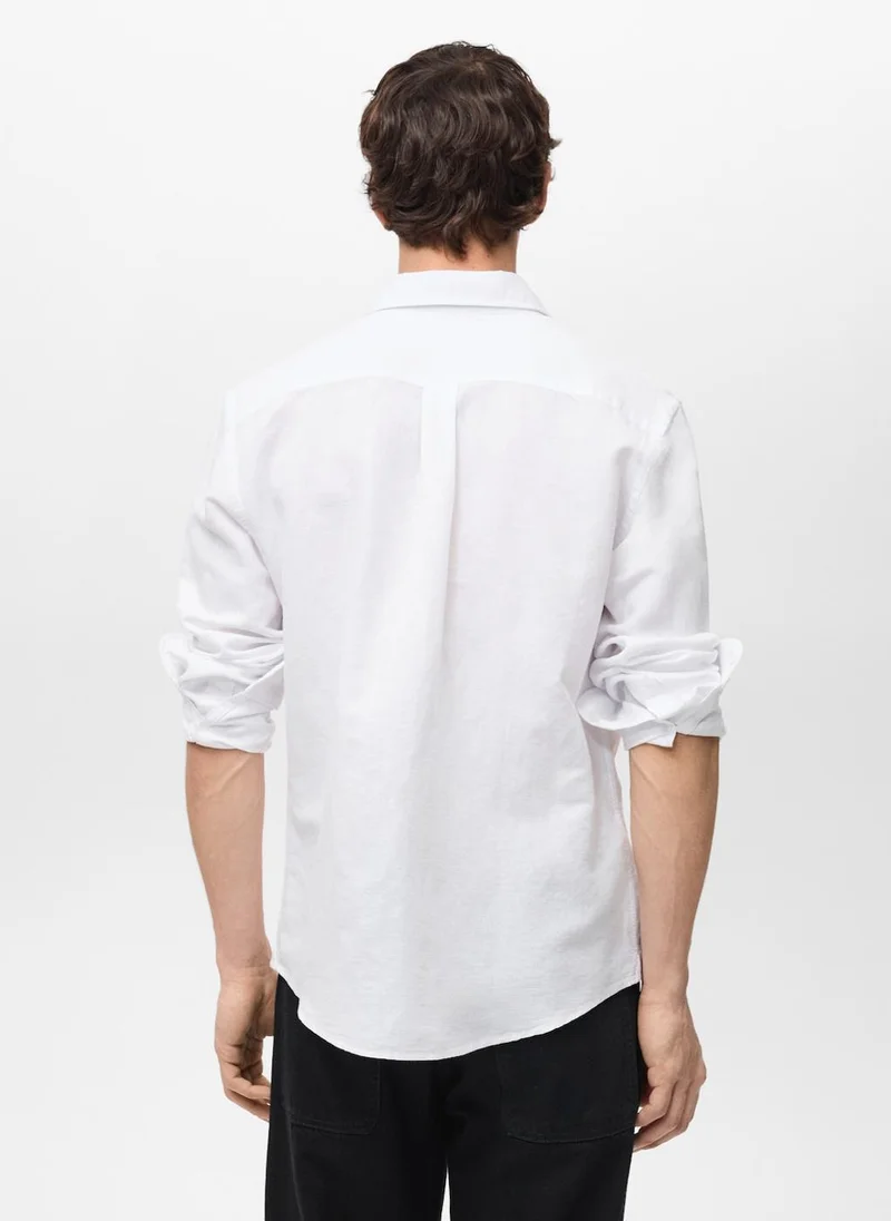 مانجو مان Casual Classic Fit Linen Shirt