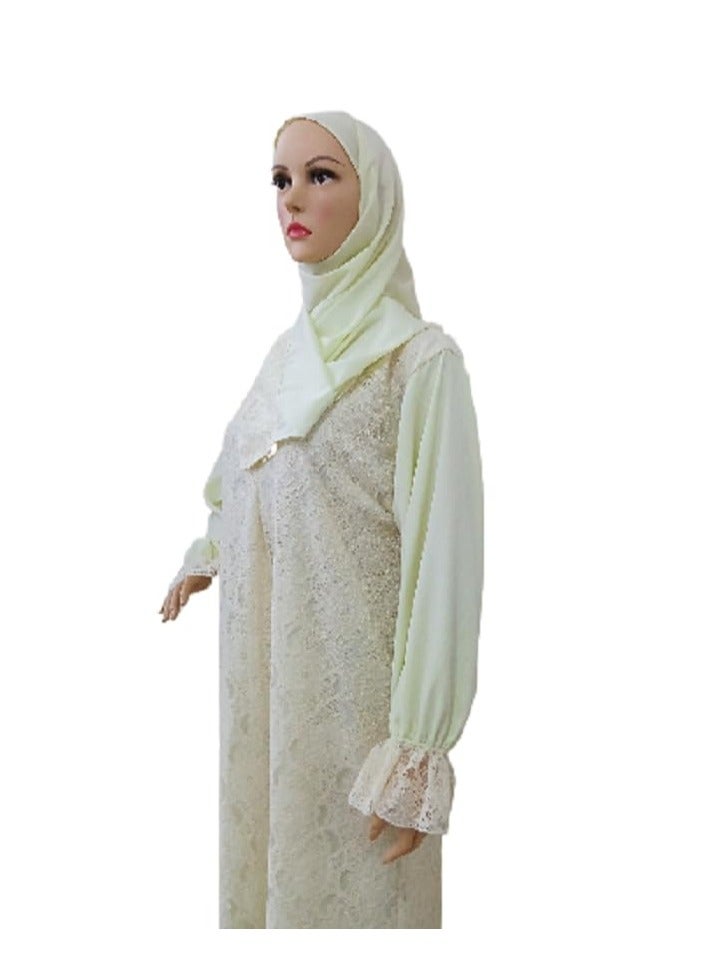 Prayer Dress | Islamic Abaya | Elegant and Modest Prayer Dress | Abaya for Women | Washable 100% Crepe | Modern Comfortable  Elegant Jilbab | Diverse Faiths, Unified Fashion | Perfect for Daily Prayer