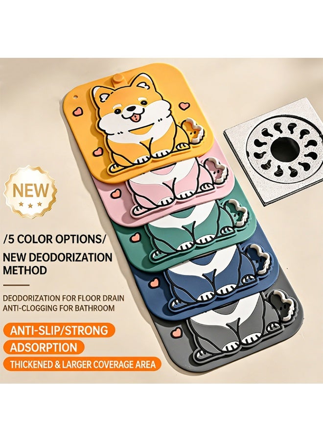 غطاء صرف أرضي من السيليكون لسد الأحواض، 5 قطع منسوجة مضادة للروائح في المجاري لتطهير مصائد الصرف للمطبخ والحمام وغسيل الملابس - Image 1