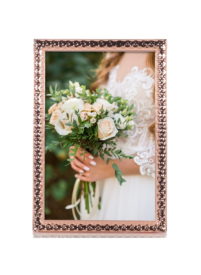 Lawrence Frames Lawrence Frames Metal Picture Frame with Hammer Effect  4x6  Copper  - Image 2