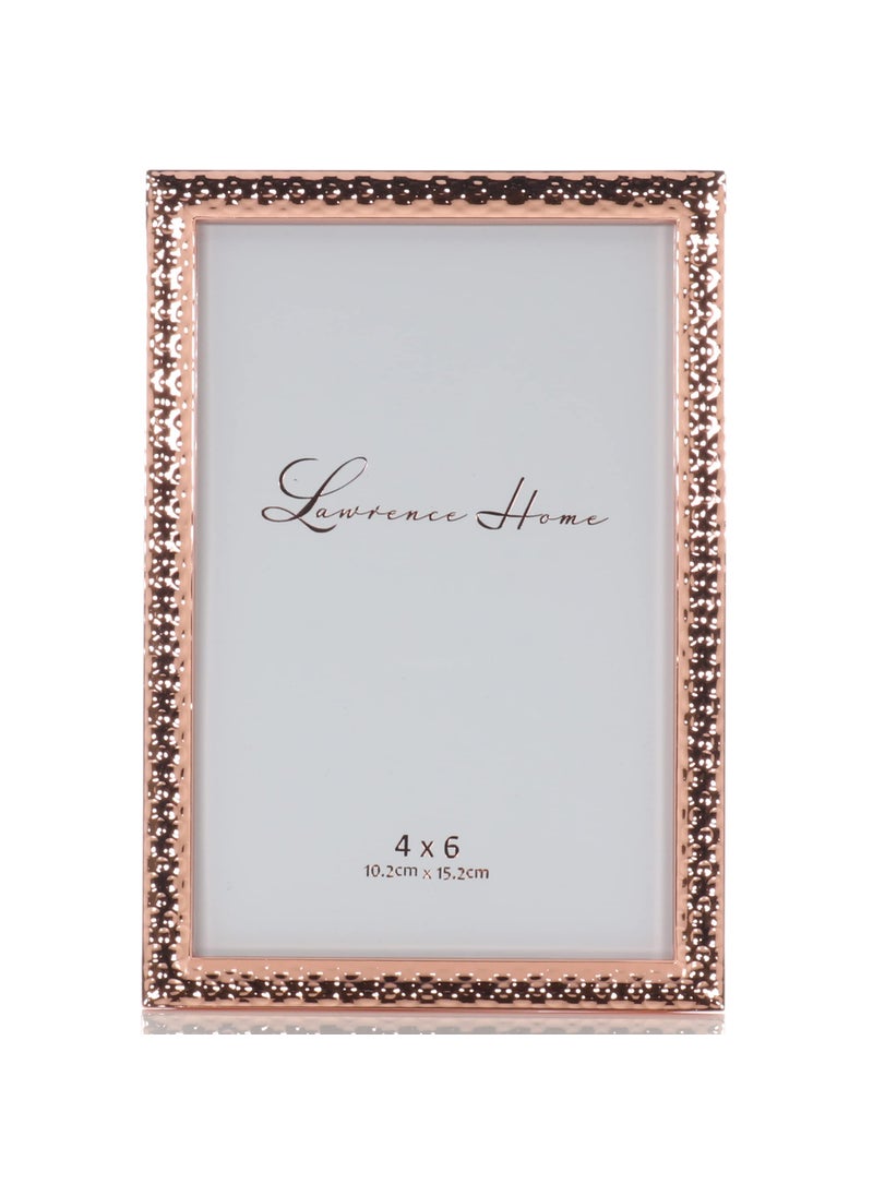 Lawrence Frames Lawrence Frames Metal Picture Frame with Hammer Effect  4x6  Copper  - Image 1