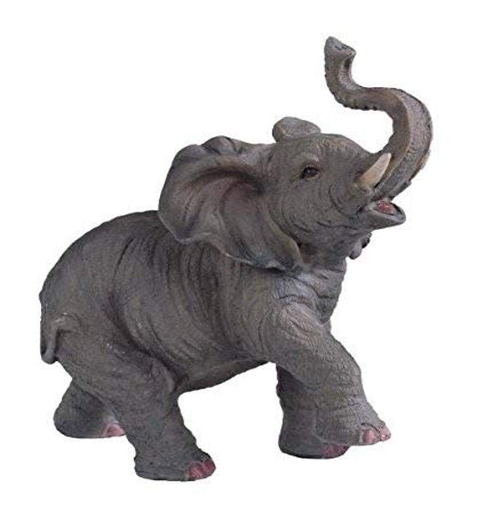 SSG54135 SMALL POLYRESIN ELEPHANT WITH TRUNK UP FIGURINE STATUE 65