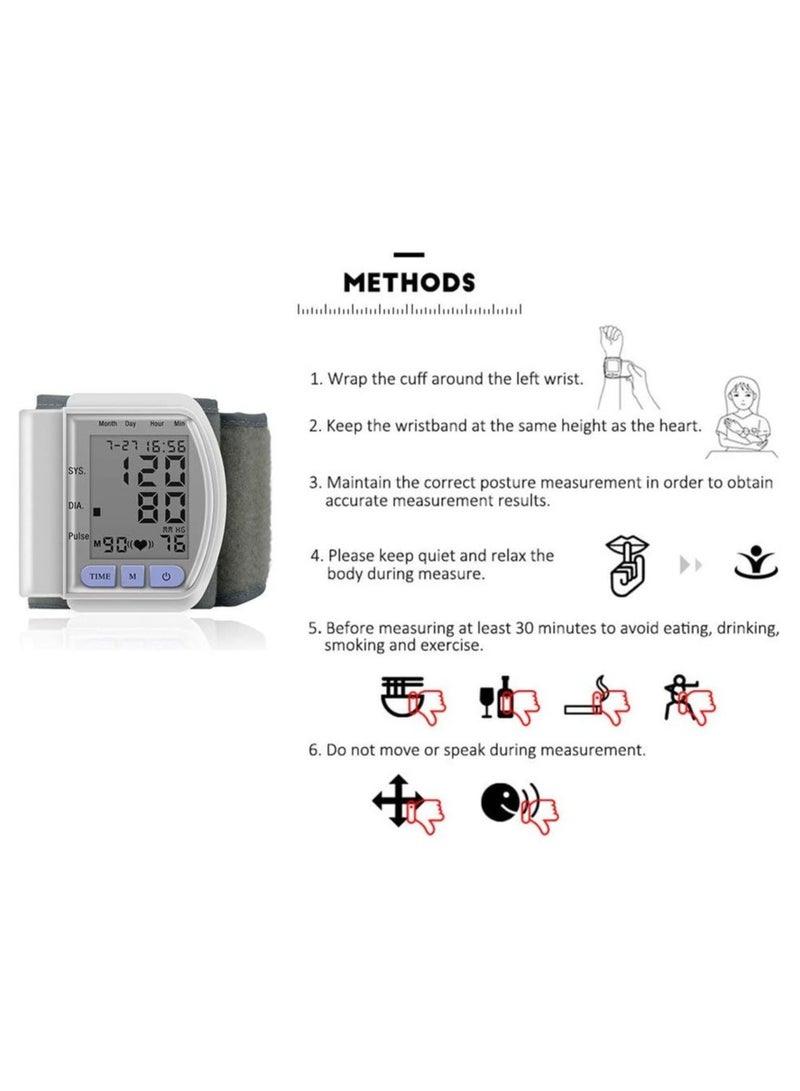 Wrist Electronic Blood Pressure Monitor - Battery Powered - Suitable for Home and on the Go - Image 4