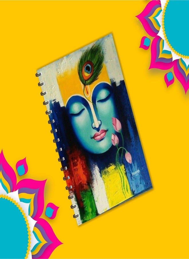 ESCAPER مفكرة إسكيبر بتصميم فني حديث للورد كريشنا، مسطرة - مقاس A5 - 8.5 × 5.5 بوصة. مفكرة رادها كريشنا، مفكرة دينية، دفتر ملاحظات، مفكرة للمكتب، مفكرة كهدية. - Image 5