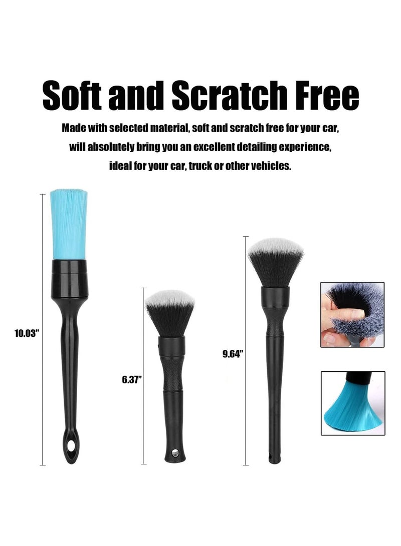 Generic 3Pack Detail Brush Kit for Car Motorcycle Automotive Cleaning Wheels Dashboard Interior Exterior Leather Air Vents - Image 3