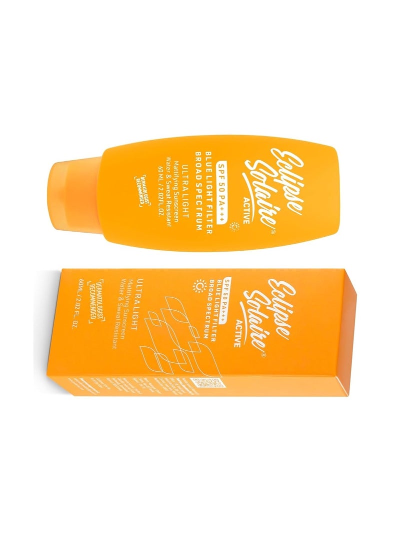 كسوف الشمس واقي شمسي فعال SPF50 PA+++ | مُختبَر سريرياً | لا يترك أثراً أبيض | حماية واسعة الطيف من أشعة UVA/UVB والضوء الأزرق | واقي شمسي غير دهني SPF 50 لجميع أنواع البشرة – 60 مل. - Image 4