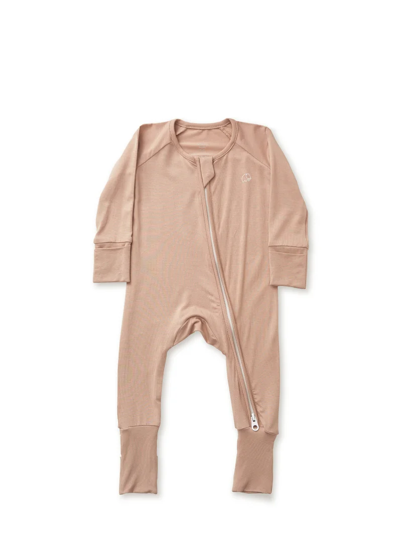 Anvi Baby Organic Zipper Romper- Mocha