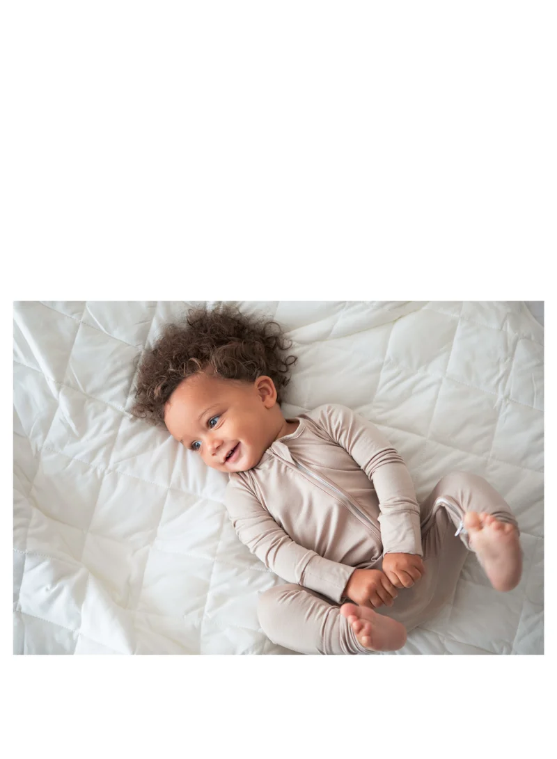 أنفي بيبي Organic Zipper Romper- Mocha 3-6M
