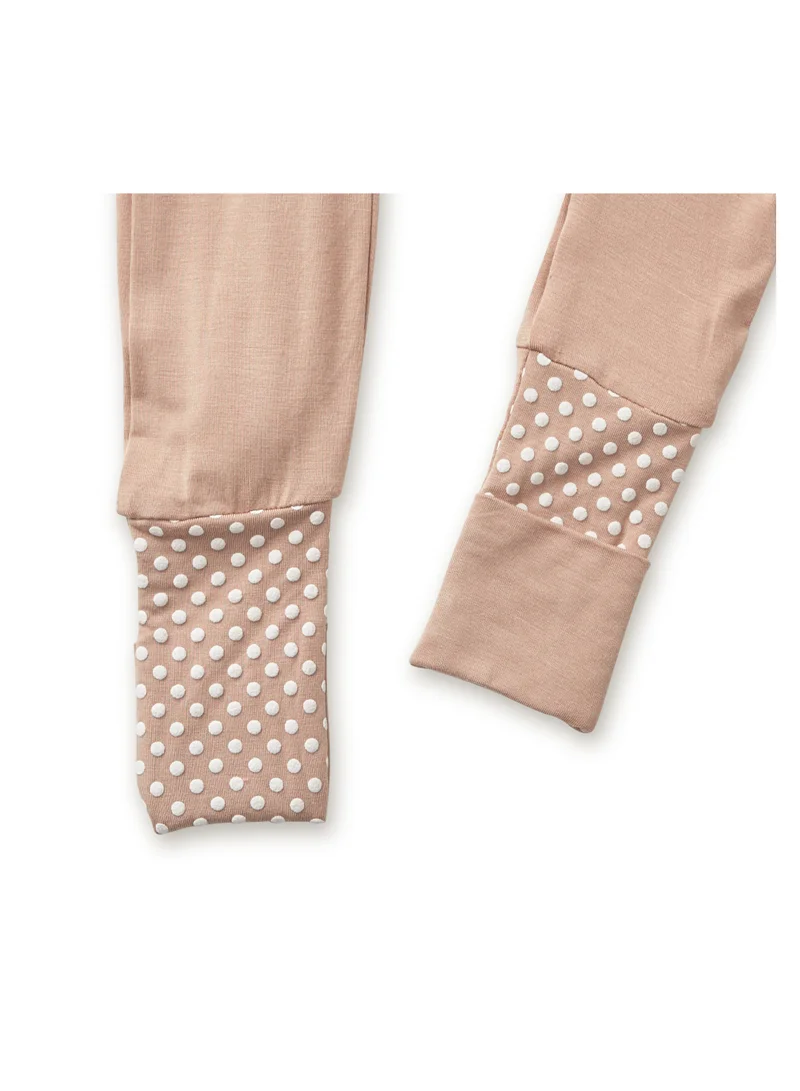 أنفي بيبي Organic Zipper Romper- Mocha 3-6M