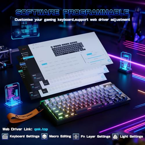 MAMBASNAKE ATTACK SHARK R85 HE Wired 75% Rapid Trigger Mechanical RGB Gaming Keyboard with Custom Lightbox,8KHz Polling Rate,0.005mm RT Accuracy,0.08MS Latency,Hall Effect,Magnetic Switch,Driver for PC-Moonlight - Image 3