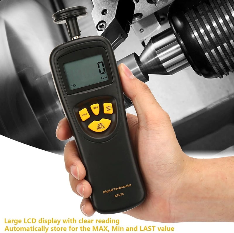 Wal front Digital Tachometer Motor Tachometer RPM Meter Tach Speedometer 0.5~19999RPM AR925 LCD Display - Image 4