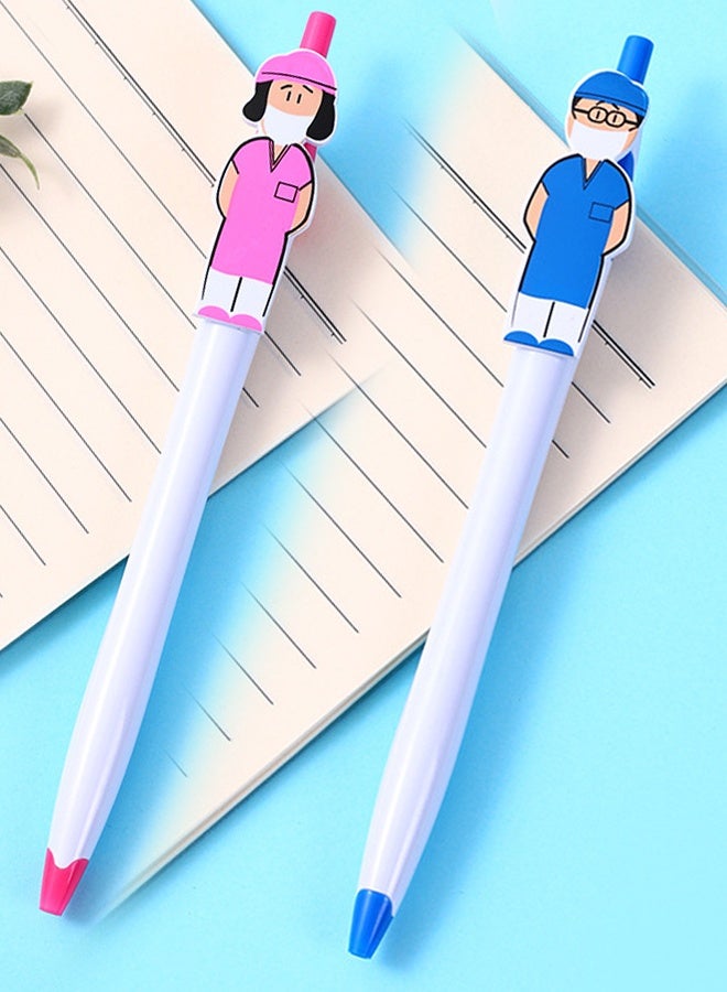Cute Nurse Pens Appreciation Gifts Inspirational Nursing Pens Funny Cartoon Nurse Pens Novelty Ballpoint Pens for Nursing School Student Graduation Gifts Medical Assistant Healthcare 20pcs(Pink & Blue) - Image 3