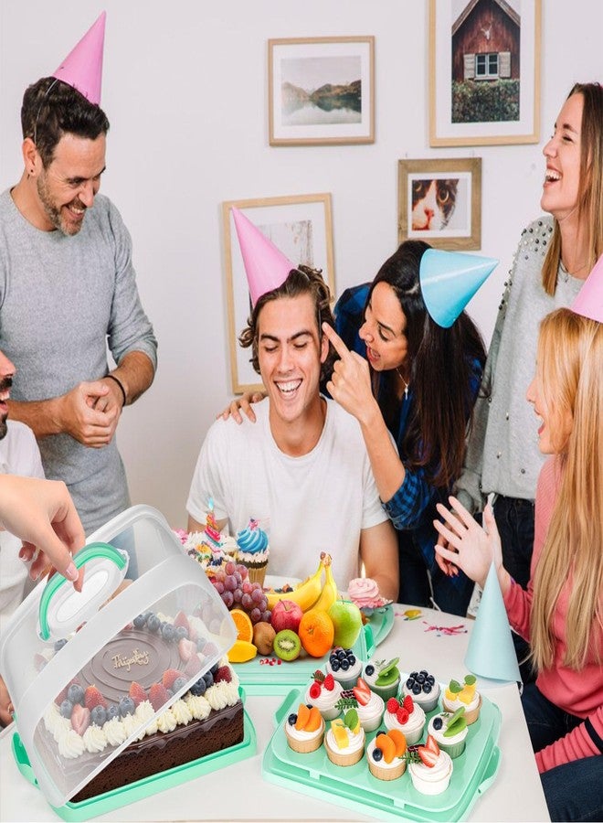 في جودال حامل كيك VGOODALL، حامل كبير للكب كيك بسعة 12 قطعة، حاويات كيك مستطيلة 3 في 1 للفطائر والمافن والحلوى والفواكه والوجبات الخفيفة، صندوق تخزين الحلويات للحفلات والنزهات والخبز (14×10.8×5) - Image 5