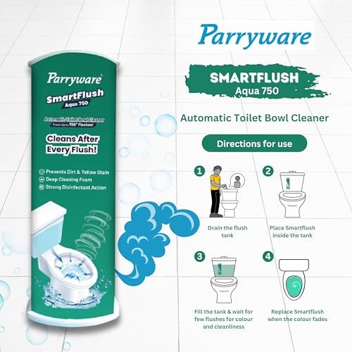 Parryware SmartFlush in-Cistern Automatic Toilet Bowl Cleaner - Aqua 500 (Fragrance Free) I PK of 1 I Lasts Upto 600* Flushes | 99.9% Disinfection | Cleans After Every flushes | FCSF0103 - Image 5