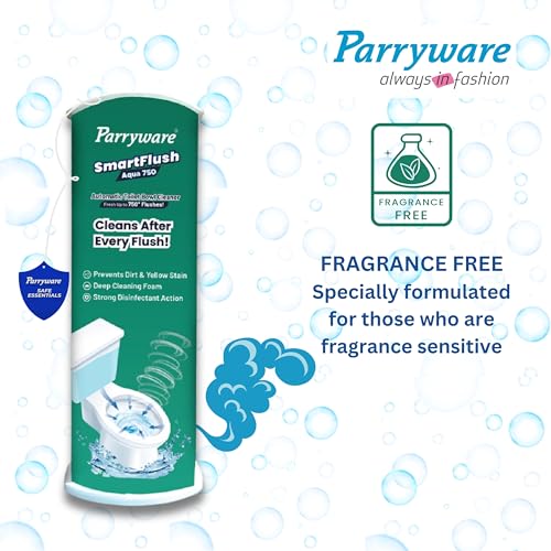 Parryware SmartFlush in-Cistern Automatic Toilet Bowl Cleaner - Aqua 500 (Fragrance Free) I PK of 1 I Lasts Upto 600* Flushes | 99.9% Disinfection | Cleans After Every flushes | FCSF0103 - Image 3
