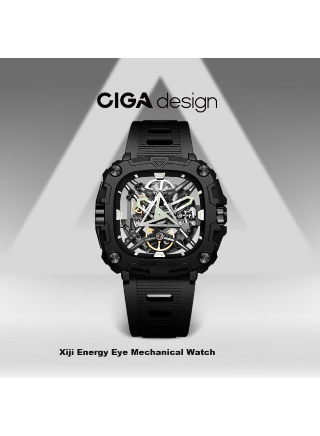 CIGA Design ساعة ميكانيكية من سلسلة جينغجيا فنغمانغ من سيغا ديزاين، ساعة رجالية عصرية بتصميم طاقة العين، هدية عيد ميلاد - Image 1
