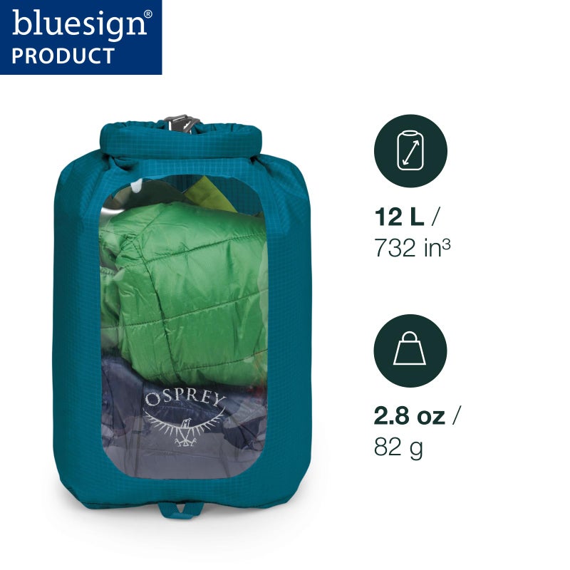 Osprey 12L Waterproof Dry Sack with Window, Mars Orange - Image 2